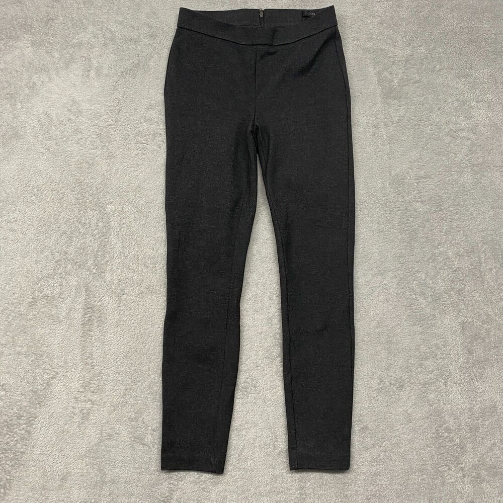 J Crew Pants Womens Small Gray Pixie Back Zip Viscose Skinny Mid Rise Office